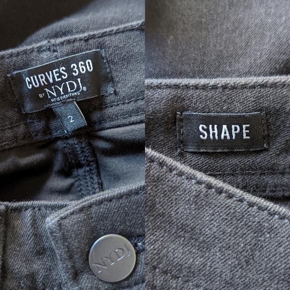 NYDJ Curves 360 Black Studded Shaping Slim Straight Ankle Length Jeans Size 2 - Picture 9 of 12